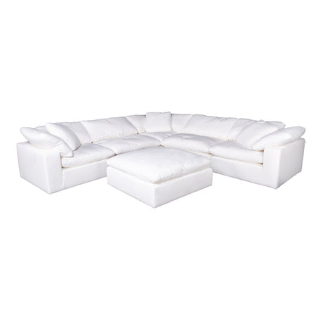 Clay Cream White Ottoman - Ornate Home