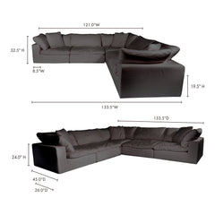 Clay Light Grey Classic L Shaped Modular Sectional - Ornate Home