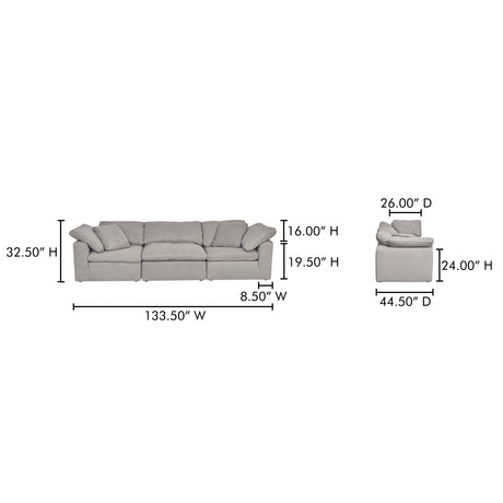 Clay Light Grey Modular Sofa - Ornate Home