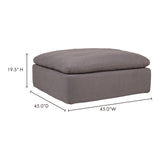 Clay Light Grey Ottoman - Ornate Home