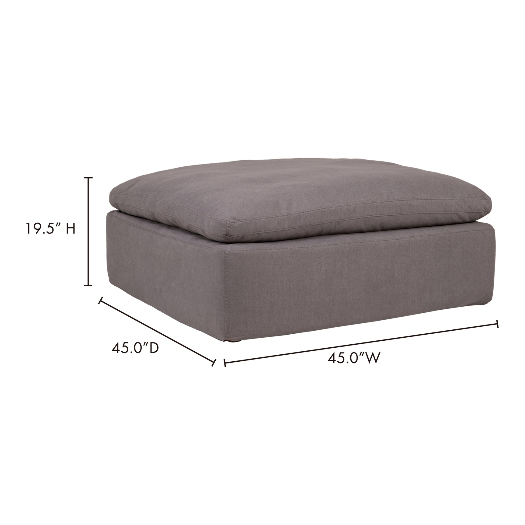 Clay Light Grey Ottoman - Ornate Home
