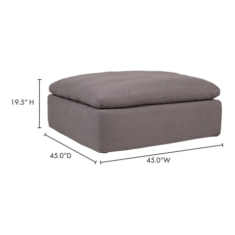 Clay Light Grey Ottoman - Ornate Home
