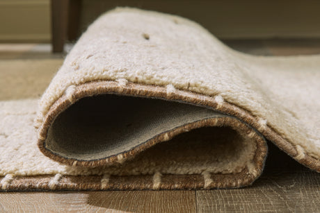 Clayman Beige/Brown Large Rug - Ornate Home