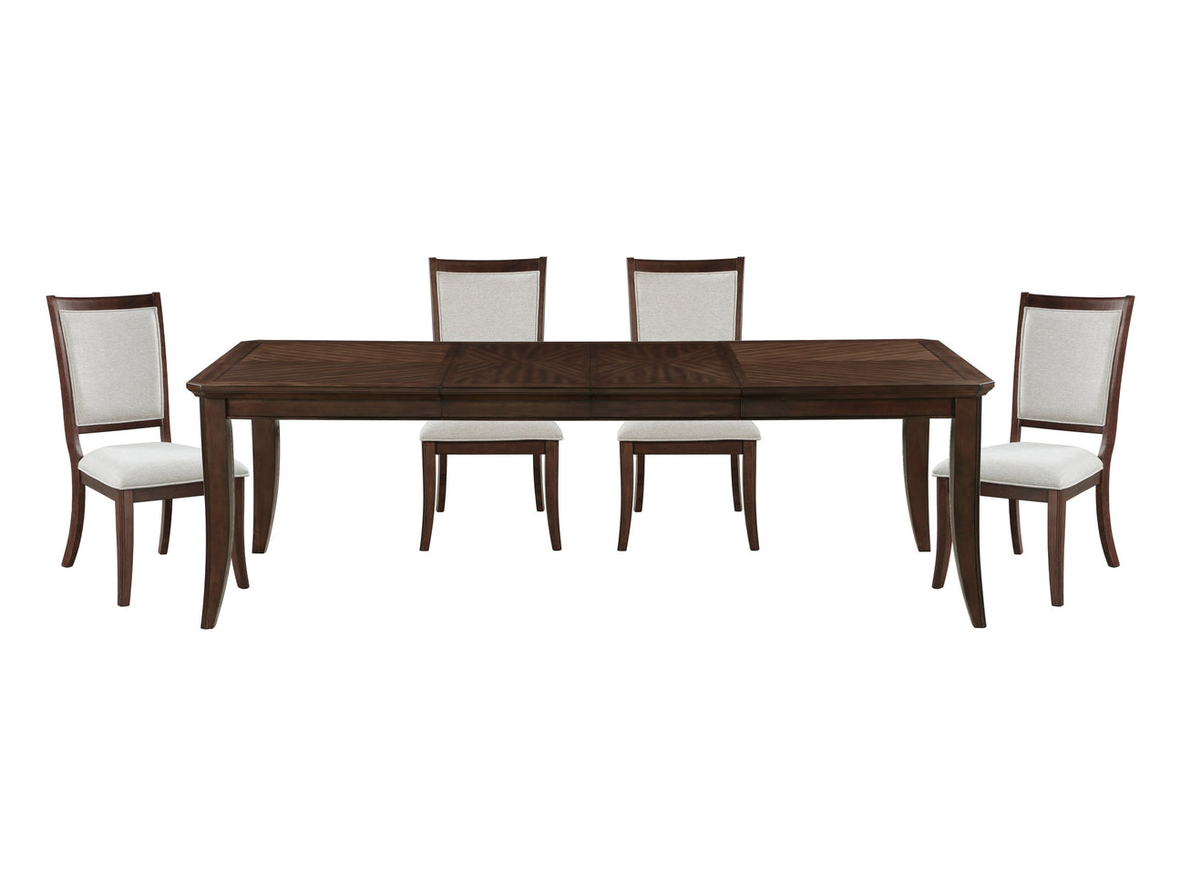 Claymont Cherry/Beige 5-Piece Dining Table Set - Ornate Home