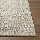 Clayne Beige & Charcoal Premium Wool Area Rug - Ornate Home