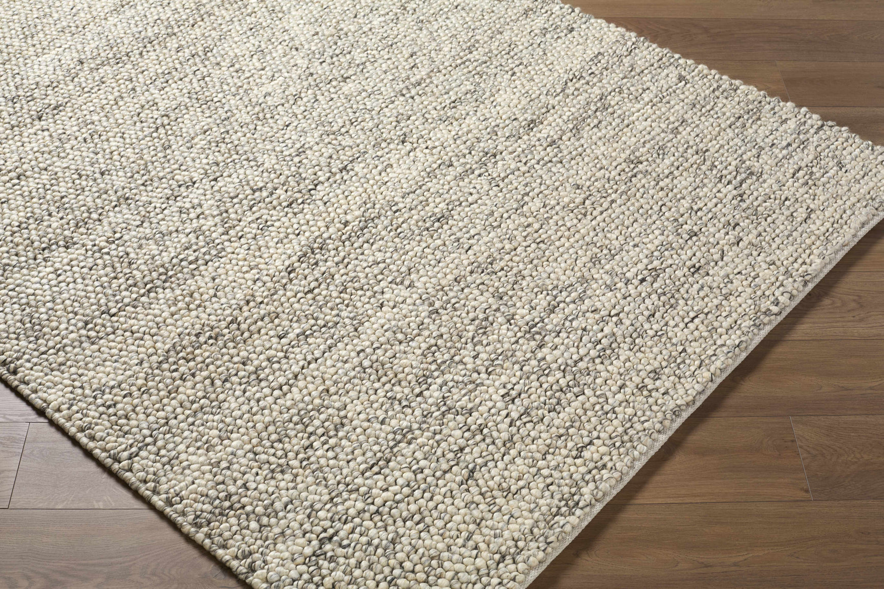 Clayne Beige & Charcoal Premium Wool Area Rug - Ornate Home