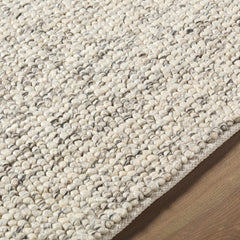 Clayne Beige & Charcoal Premium Wool Area Rug - Ornate Home