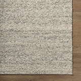 Clayne Beige & Charcoal Premium Wool Area Rug - Ornate Home