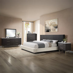 Clayten Beige/Espresso Eastern King Bed - Ornate Home