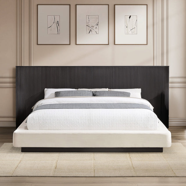 Clayten Beige/Espresso Queen Bed - Ornate Home