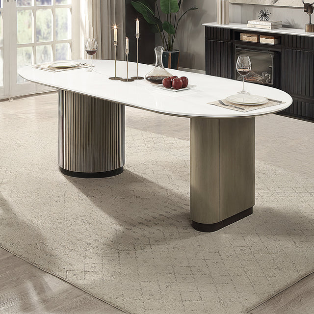 Clayten Engineering Top/Light Oak Dining Table - Ornate Home