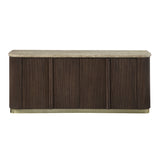 Clayten Natural Marble Top/Brown Oak Server - Ornate Home