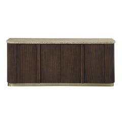 Clayten Natural Marble Top/Brown Oak Server - Ornate Home