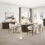 Clayten Natural Marble Top/Brown Oak Server - Ornate Home