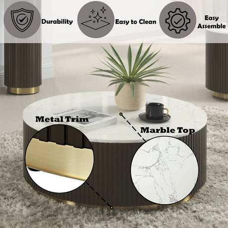 Clayten White/Espreeso Coffee Table - Ornate Home