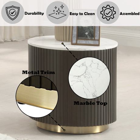 Clayten White/Espreeso End Table - Ornate Home