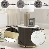 Clayten White/Espreeso End Table - Ornate Home