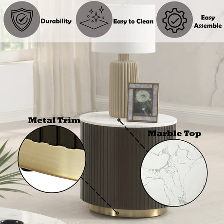 Clayten White/Espreeso End Table - Ornate Home