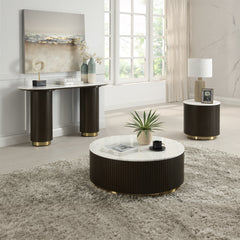 Clayten White/Espreeso End Table - Ornate Home