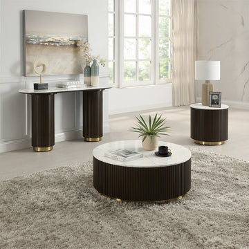 Clayten White/Espreeso End Table - Ornate Home
