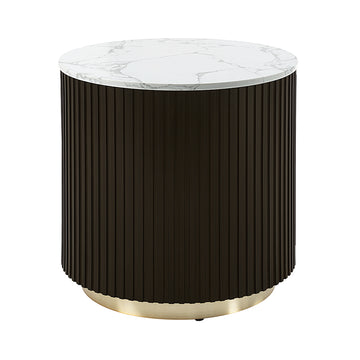 Clayten White/Espreeso End Table - Ornate Home