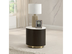 Clayten White/Espreeso End Table - Ornate Home