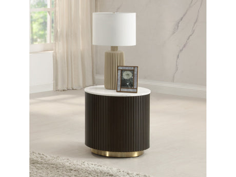 Clayten White/Espreeso End Table - Ornate Home