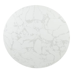 Clayten White/Espreeso Round Dining Table W/Marble - Ornate Home