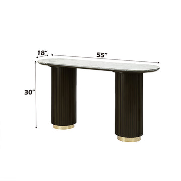 Clayten White/Espreeso Sofa Table - Ornate Home