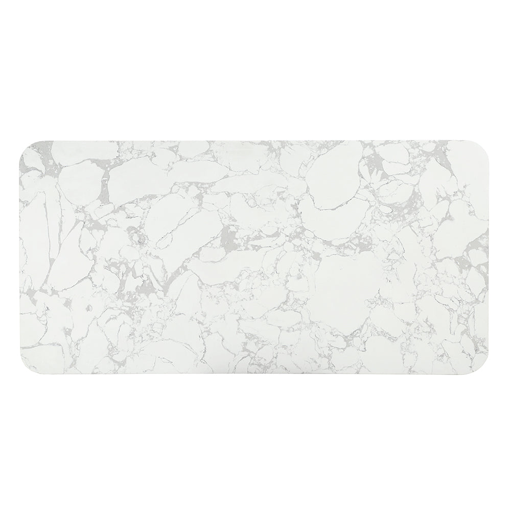 Clayten White/Espresso Dining Table w/ Natural Marble Top - Ornate Home