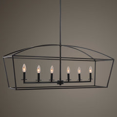 Clayton Bronze 6 Light Linear Chandelier - Ornate Home