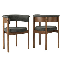 Clea Charcoal Curved Upholstered Dining Chairs (Set of 2) - Ornate Home