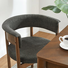 Clea Charcoal Curved Upholstered Dining Chairs (Set of 2) - Ornate Home