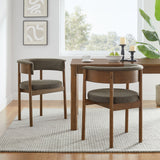 Clea Taupe Curved Upholstered Dining Chairs (Set of 2) - Ornate Home