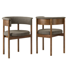 Clea Taupe Curved Upholstered Dining Chairs (Set of 2) - Ornate Home
