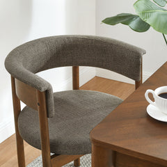 Clea Taupe Curved Upholstered Dining Chairs (Set of 2) - Ornate Home