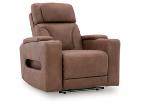 Clean-Slate Caramel Power Recliner - Ornate Home