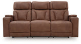 Clean-Slate Caramel Power Reclining Sofa - Ornate Home