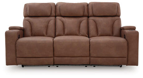 Clean-Slate Caramel Power Reclining Sofa - Ornate Home