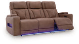 Clean-Slate Caramel Power Reclining Sofa - Ornate Home