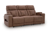 Clean-Slate Caramel Power Reclining Sofa - Ornate Home