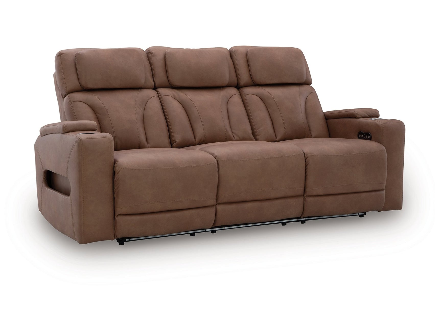 Clean-Slate Caramel Power Reclining Sofa - Ornate Home