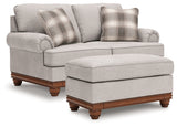 Clearbrooke Sandstone Loveseat and Ottoman (Online Special Price) - Ornate Home