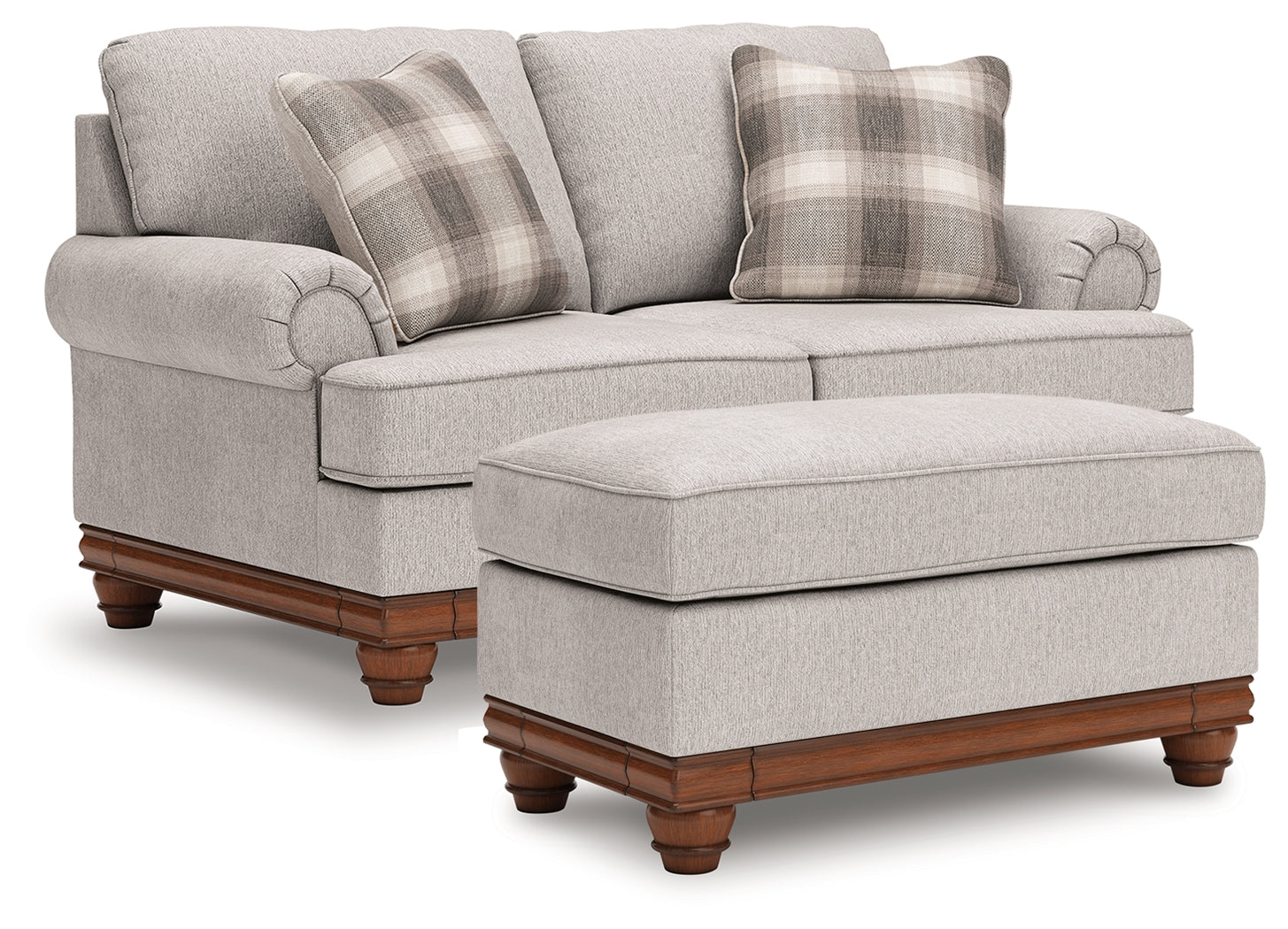 Clearbrooke Sandstone Loveseat and Ottoman (Online Special Price) - Ornate Home