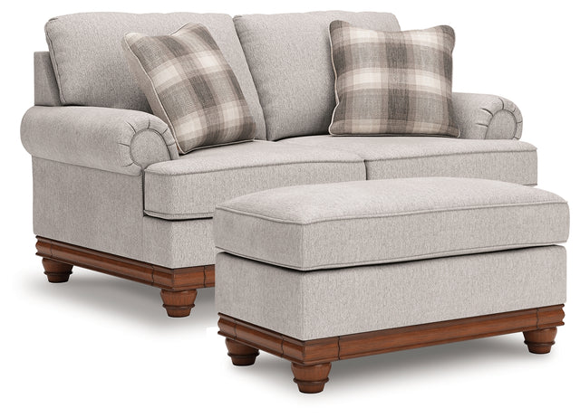 Clearbrooke Sandstone Loveseat and Ottoman (Online Special Price) - Ornate Home