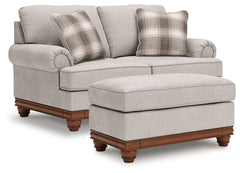Clearbrooke Sandstone Loveseat and Ottoman - Ornate Home