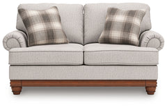 Clearbrooke Sandstone Loveseat and Ottoman - Ornate Home