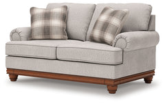 Clearbrooke Sandstone Loveseat and Ottoman - Ornate Home