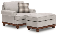 Clearbrooke Sandstone Oversized Chair and Ottoman - Ornate Home