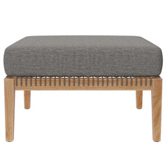 Clearwater Gray/Graphite 4-Piece Outdoor Patio Teak Wood Sectional Sofa - Ornate Home